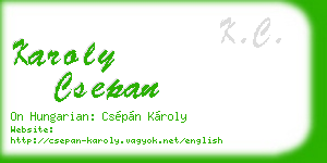 karoly csepan business card
