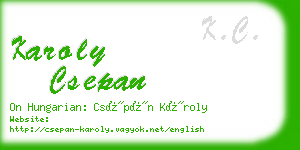 karoly csepan business card